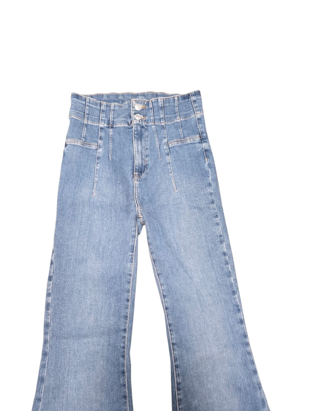 We The Free High Rise Flare Denim Jeans Size 29, Boho Hippie Retro - Picture 3 of 7